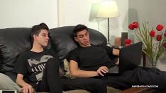 Jouer Les minets deviennent excités en regardant du porno gay