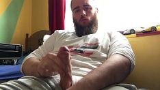 Play Bear masturbates his big cock thoroughly