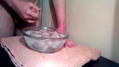 Play He puts his dick in ice when he's going to cum