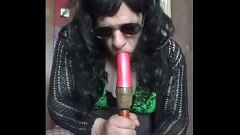 Play Bisexual Crossdresser Mark Wright's Anal Adventure with a Dildo-on-a-Stick