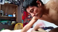 Play Gay Amateur Deepthroat: Latin Bottom's Intense Blowjob Session