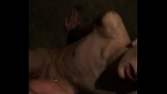 Play Outdoor Threesome with Big Cock and Horny Blonde Slut