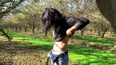 Play Cute Twink Jerks Off His Big Dick in the Woods