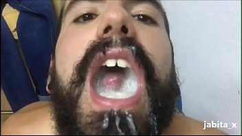 Play Super vicious bearded gay enjoying his first bukkake