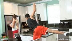 It's early and we're already fucking in the kitchen ..