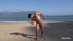 Abspielen Schwule Kerle posieren nackt am Strand